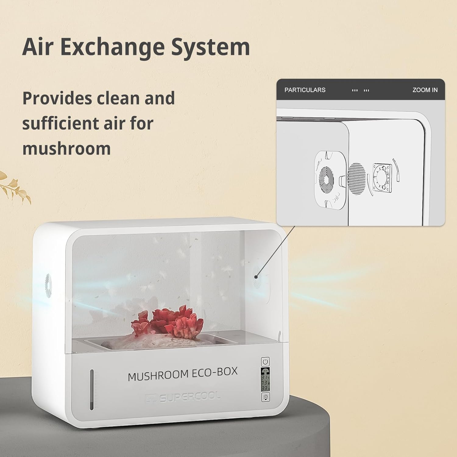 Smart Mushroom Growing Box,Mushroom Monotub Growing Kit with Grow Light,Indoor Still Air Box for Mushroom Growers